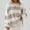 Khaki, variant on Womens Long Sleeve Oversized Striped Crew Neck Loose Fit Knitted Sweaters, M