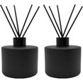 thumbnail image 1 of 2PCS Glass Diffuser Bottles,200ml/6.7oz Essential Oil Jar,Empty Perfume Container with Black Aromatherapy Sticks Use for DIY Replacement Reed Diffuser (Round Matte Black), 1 of 5
