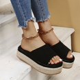 thumbnail image 4 of Vedolay Cushionaire Sandals Women Women's Platform Ankle Strap Wedge Sandals, Comfortable Dressy Summer Shoes,Black 8.5, 4 of 5