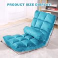 thumbnail image 3 of TOPCHANCES Indoor Lazy Gaming Sofa Chair, Folding Floor Chair with 5-Position Adjustable Backrest, Lumbar Pillow & Removable Chair Cover (Turquoise), 3 of 8