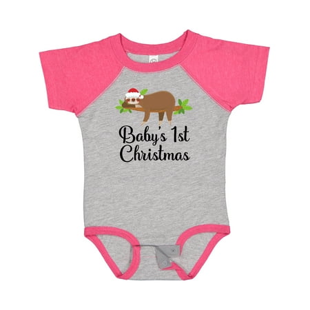 

Inktastic Sloth Babys 1st Christmas Gift Baby Boy or Baby Girl Bodysuit