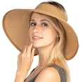 thumbnail image 1 of Women Sun Visors Foldable Straw Hats Summer Beach Packable Hat Floppy Wide Brim Cap Deep Style, Adjustable Size, 1 of 7