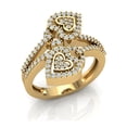 thumbnail image 1 of Genuine 1ctw Round Cut Diamond Prong Forever Us Heart Engagement Ring Bridal Solid 14K Gold GH SI2, 1 of 3