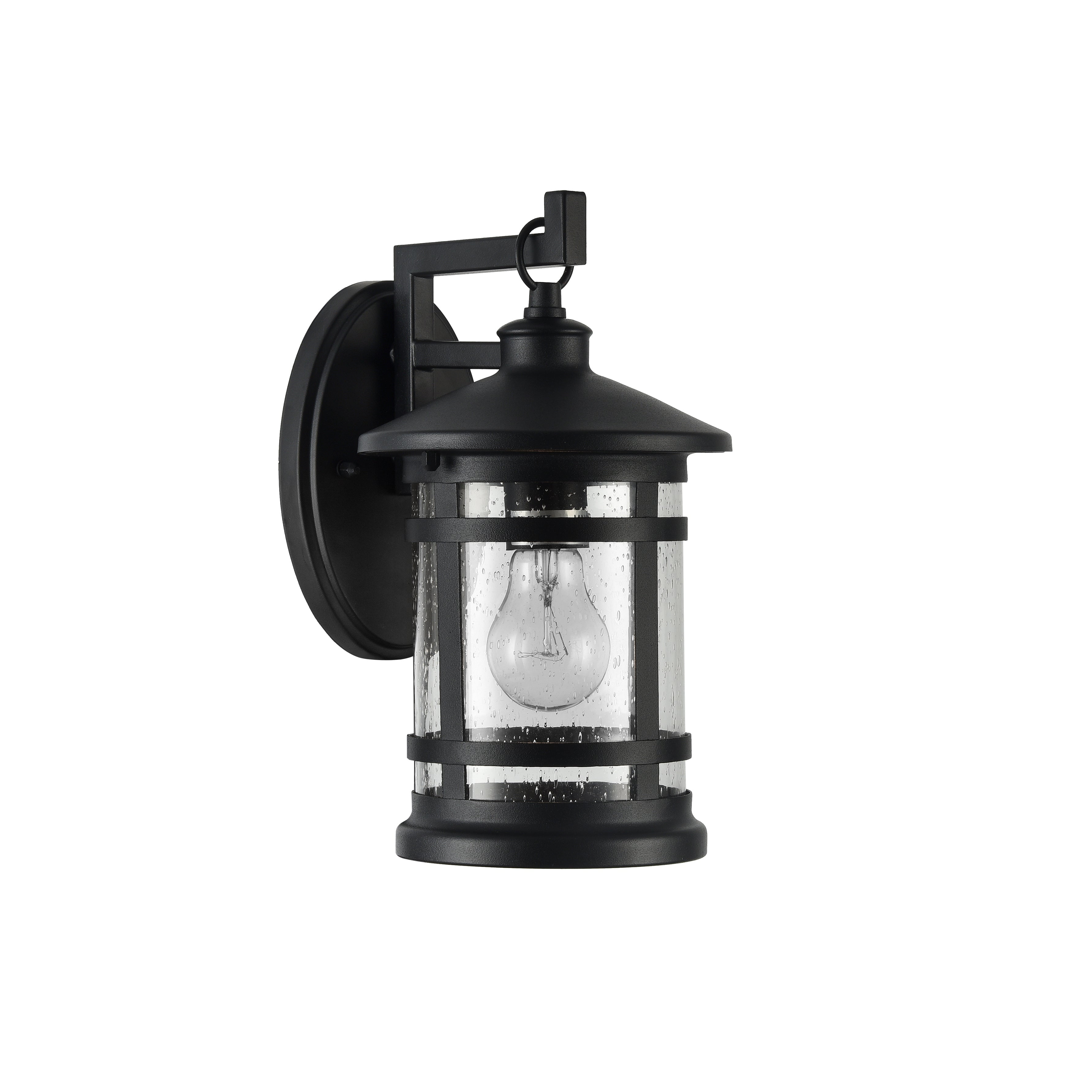 RADIANCE Goods Transitional 1 Light Textured Black Outdoor Wall Sconce 11" Tall
