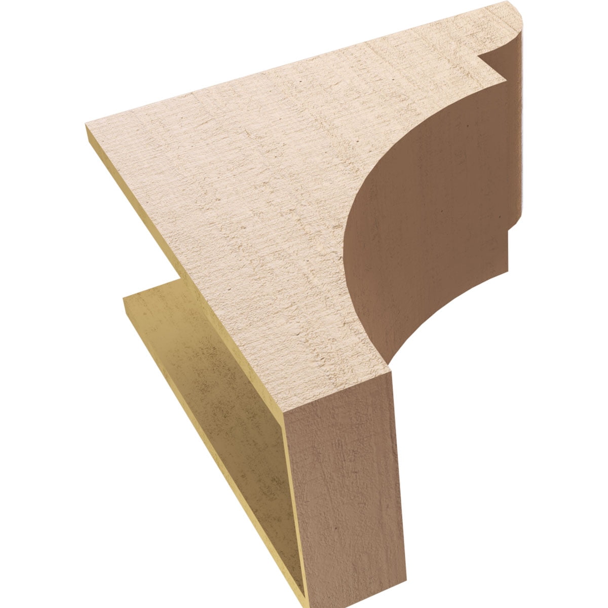 11"W x 22"D x 22"H Classic Yorktown Rough Cedar Woodgrain TimberThane Corbel, Primed Tan