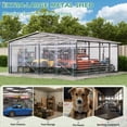 thumbnail image 3 of Mellcom 20'x20' Metal Carport, Large Heavy Duty Double Car port Garage Shed with Double Doors and Side Entry for Cars & Trucks, Gray, 3 of 10