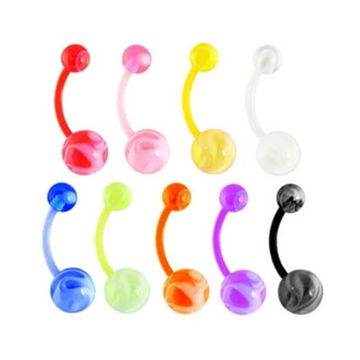 Marble belly button rings discount