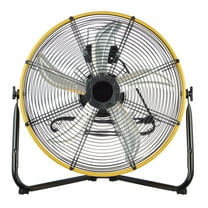 20" High Velocity Industrial Drum Fan, 6300 CFM 3-Speed, 180° Tilting Head, Heavy-Duty Metal Construction with Aluminum Blades, Built-in Cord Storage, for Commercial & Industrial Use