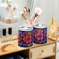 thumbnail image 3 of Yayeee 4 Pack Qtip Holder Bathroom Cotton Swab Canister with Lid Clear Dispenser Set, Large Purple Flowers, 3 of 6