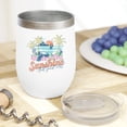 thumbnail image 2 of Sunshine and Good Vibes with Tropical & Summer Themed Art Merch Gift, White 12oz Wine Tumbler, 2 of 5