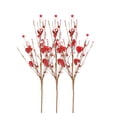 thumbnail image 2 of 3 piezas de palitos de bayas artificiales con forma de corazón, decoración ligera, regalos florales artificiales corazon rojo, 2 of 9