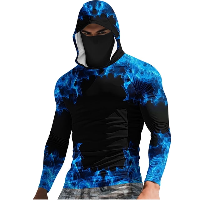SDNall Chemise à Capuche Imprimée à Manches Longues Décontractée pour Hommes, Style Chandail pour Extérieur et Usage Quotidien