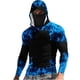 thumbnail image 2 of Ceisia Blue Flame Print Hooded Top Men's Slim Fit Long Sleeve UV Protective Face Mask Shirt Light Blue L Gifts, 2 of 5