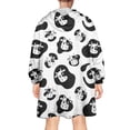 thumbnail image 2 of Wearable Oversized Blanket,Black White Cow Pattern Wearable Blanket Hoodie for Adults,Cozy Hooded Blankets with Super Pockets,Super Warm Fuzzy Pullover for Women & Men, 2 of 6