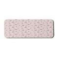 thumbnail image 1 of Hedgehog Computer Mouse Pad, Smiling Hedgehogs on a Pastel Heart and Triangle Pattern Background, Rectangle Non-Slip Rubber Mousepad Large, 31" x 12", Pale Pink Grey and Black, by Ambesonne, 1 of 2