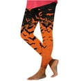 thumbnail image 2 of Aobny Graphic Plus Size Leggings for Women Orange Festival Leggings Ankle Skinny Casual Pants for Women Summer,S, 2 of 6