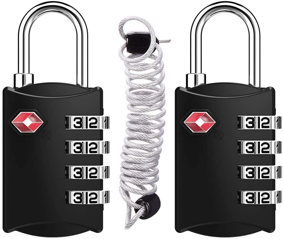 Alloy Cable Lock Combination Resettable Padlocks for Travel Suitcase & Backpacks Reptile Terrarium Locks 