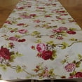 thumbnail image 3 of Cotton Print Table Runner Floral Vintage Flowers Red on White, 3 of 4