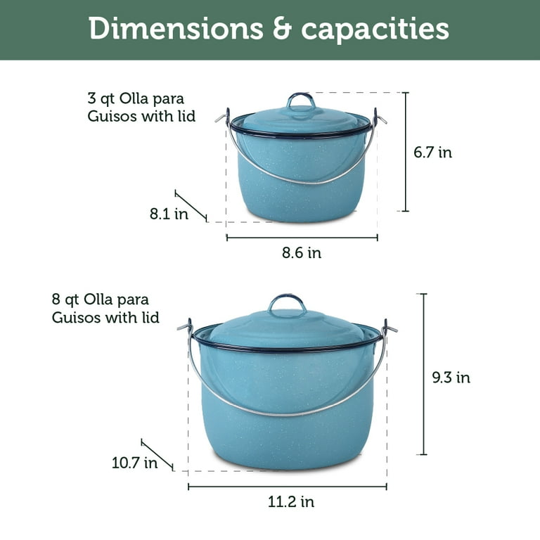 Cinsa 14-Piece Enameled Steel Cookware Set, Turquoise Blue