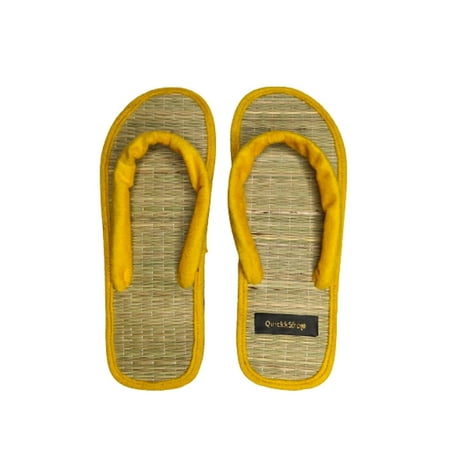 

Quickkshop Natural Korai Grass Mat Eco-friendly Slippers For Women & Girl | Osho Slippers Stylish Comfortable Lightweight (Yellow numeric_6)