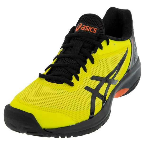 Men`s GEL-Court Speed Tennis Shoes Safety Yellow and Black 