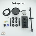 thumbnail image 4 of CASAINC 1-Spray Patterns 8 in. Ceiling Mounted Dual Shower Heads in Matte Black with Sliding Bar and 4 Body Sprays, 4 of 9