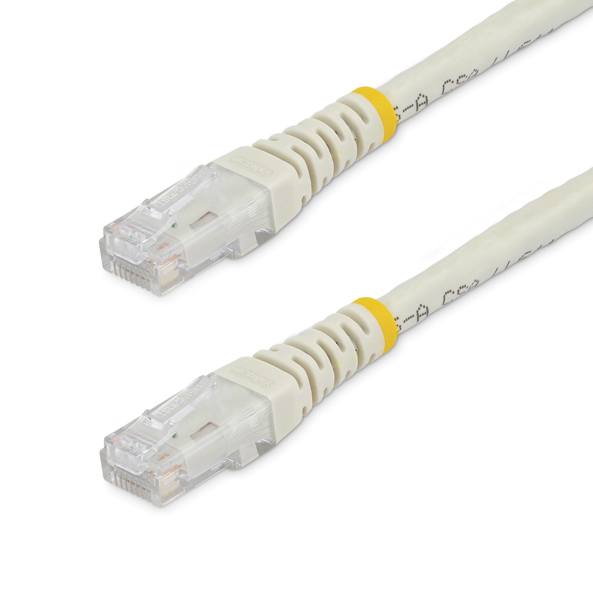 StarTech 25ft CAT6 Ethernet Cable - White CAT 6 Gigabit Ethernet Wire -250Mhz 100W PoE RJ45 UTP Molded Network Patch Cord with Strain Relief (C6PATCH25WH)