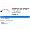 thumbnail image 2 of Instrument Panel Wiring Harness Relay Connector - Compatible with 1990 - 1992 Dodge Dakota 1991, 2 of 2