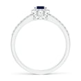 thumbnail image 2 of ANGARA Natural Oval Blue Sapphire Split Shank Halo Ring in 14K White Gold for Women (Size-6x4mm) | September Birthstone, Birthday, Anniversary, Jewelry Gift for Women | Natural Blue Sapphire Ring, 2 of 9