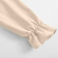 thumbnail image 5 of Girls Long Sleeve Dress with Smocked Waist & Square Neck, Beige Party Everyday Casual Ruffle Hem Dress for Kids 4-13 Years,Size 12-13T, 5 of 7