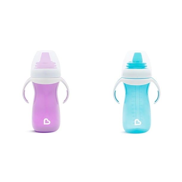 Sippy Cups Munchkin Gentle Transition, 300 ml, paquete de 2 unidades, morado/azul