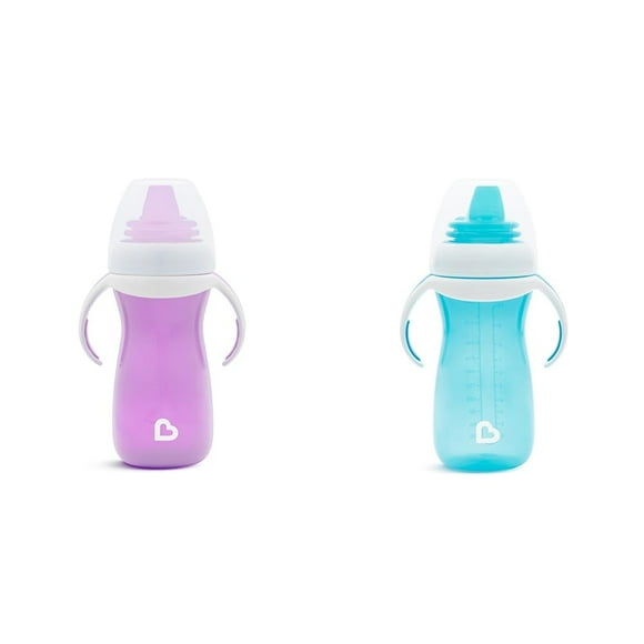 Sippy Cups Munchkin Gentle Transition, 300 ml, paquete de 2 unidades, morado/azul