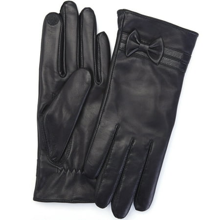 Lambskin Gloves - Womens Lambskin Leather Cellphone Tablet Touchscreen Gloves