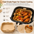 thumbnail image 6 of NIUTA® Air Fryer Liners Disposable, 100 Pcs 6.3 Inch Square Air Fryer Paper Liners with Easy-Lift Tabs, Food Grade Non-Stick Oil-Proof Parchment Paper for Air Fryer Basket, 3-5 QT, Baking & Roasting, 6 of 7