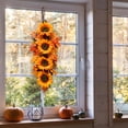thumbnail image 6 of Fall Wreath Door Wreath Fall Swag for Thanksgiving Seasonal Wreath for Front Door 23.6" Length Swag with Maple, Pine and Orange Sunflower, 6 of 7