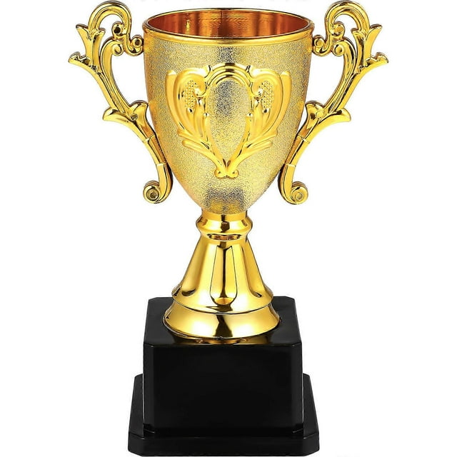 Plastic Trophy for Kids Creative Sports Competitions Award Toy with Base for Kindergarten School 2pcs