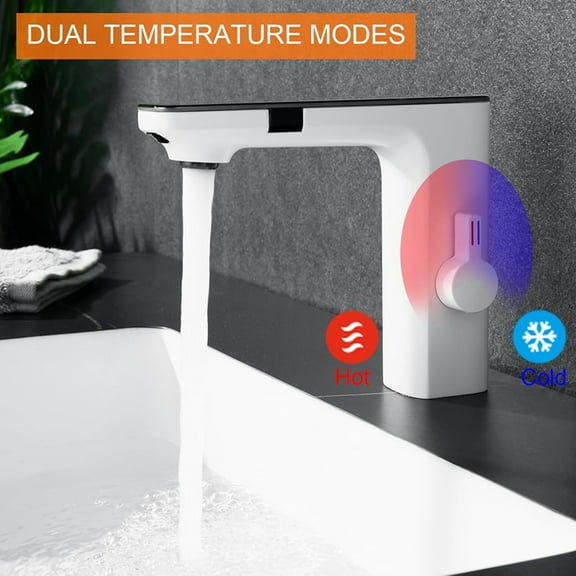 Smart Sensors Bathroom Faucets Bathroom Sink Faucets with Temperature Digital Display Basin Faucet Waterf