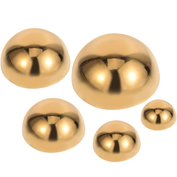 CRILSTYLEO 5Ud Semiesferas Decorativas Doradas En Inoxidable Para Uso Interior Y Exterior