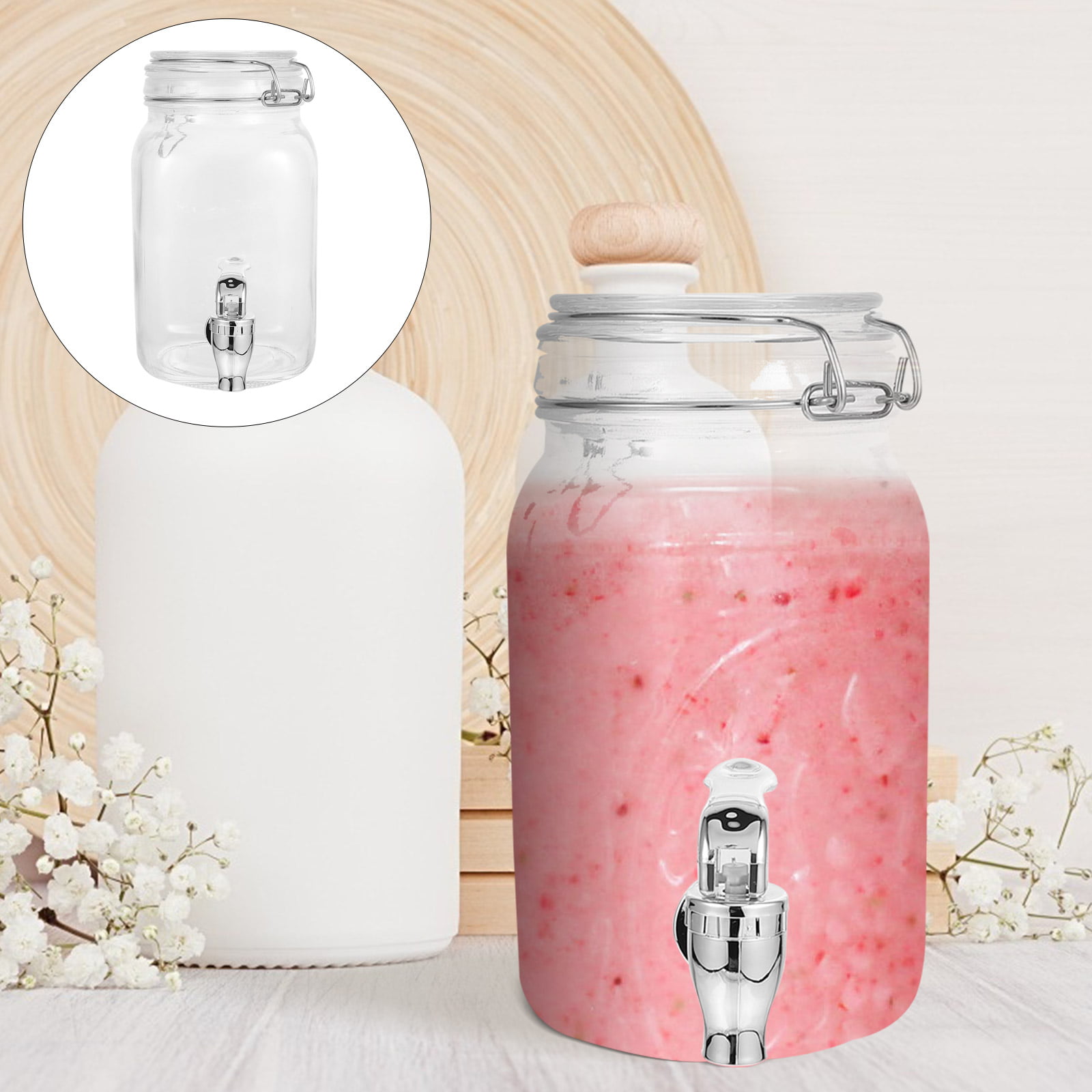 August Grove® 2.5 Gallon Pebbled Glass Beverage Dispenser With Galvanized  Stand - Lid - Spigot - Decorative Round Jar For Drinks - Lemonade Sangria