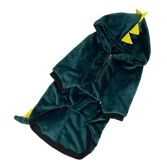 Large Dog Dinosaur Costume Hooded Pajamas Warm Plush Pet Winter Hoodie Funny Cosplay Outfit for Big Dogs Halloween Christmas Party Photo Prop,1pack