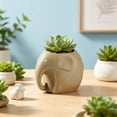thumbnail image 5 of Elephant Design Ceramic Flower Pot with Drainage Hole for Small Plants Desktop Decoration Planter for Green Plants Stoneware Container Breathable Potting for Home Office Shelf Display, 5 of 6