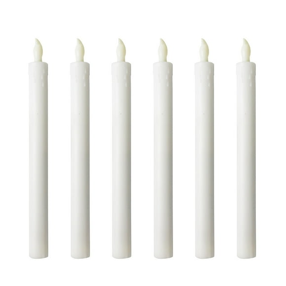 CIMAXIC Party 6pcs Electronic Long Candle Lights LED Simulation Candles Decorative Lamps Party Supplies (Yellow Flash),9.45"X0.91"X0.91"