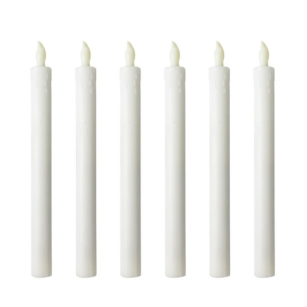 EeaseMX 6 velas electrónicas largas LED de simulación, lámparas decorativas para fiestas (destello amarillo)