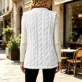 thumbnail image 3 of IROINNID Women's Fleece Vest Open Front Cable Knit Sleeveless Cardigan Coat with Pockets for Cozy Fall Winter Layering and Everyday Wear, 3 of 6