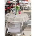 thumbnail image 5 of Outdoor Tablecloth with Umbrella Hole for Patio/Picnic/Party/Camping, Brown Striped Waterproof Table Cloth Round Cover Washable, Contemporary Geometric Art Rustic (Dia 54"), 5 of 9