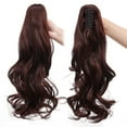 thumbnail image 3 of Sego Long Thick Jaw Claw Clip In Ponytail Hair Extensions Synthetic Fiber Curly Wavy Pony Tail Hairpieces for Women, 3 of 4