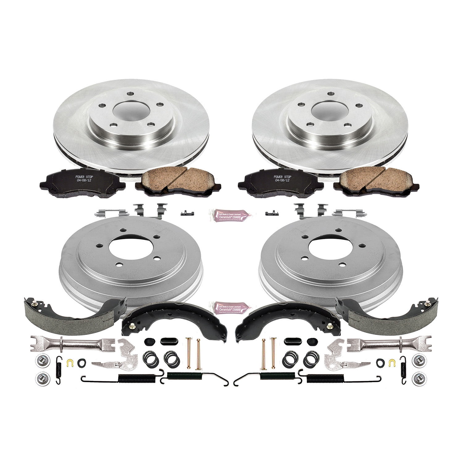 Power Stop Front and Rear Stock Replacement Drum and Shoe Kit KOE15250DK