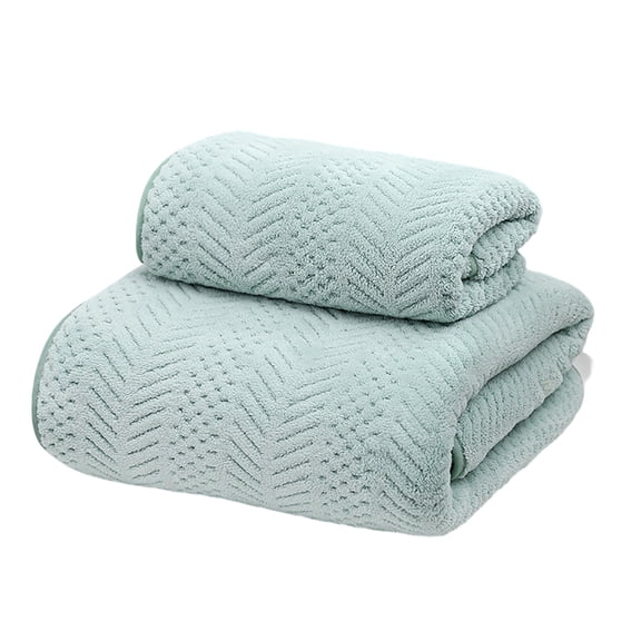 Huzdenx 2‑Pack Towel Set, Includes 1×Washcloth & 1×Bath Towel, Soft Absorbent Polyester Household Bath Towels for Bathroom, 27.5×55.1in Bath Towel,13.7×29.5in Hand Towel, Multiple Colors Available