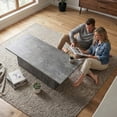 thumbnail image 3 of Guyou Modern Rectangular Coffee Table Faux Marble Center Table Large Wooden Tea Table for Living Room, Reception Room, Home Office, 3 of 13