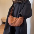 thumbnail image 3 of Bolso de pana con cierre de cremallera para mujeres y niñas bolso práctico de color sólido, 3 of 8